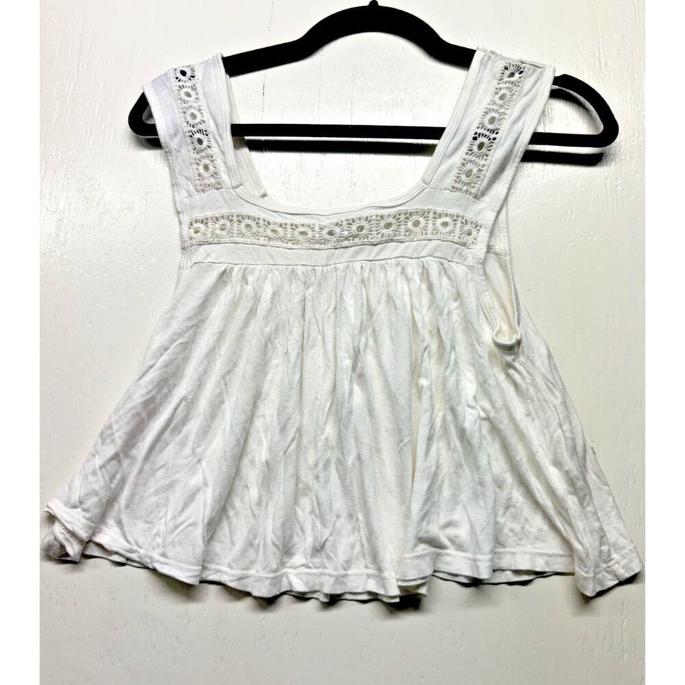 O'Neill Junior Girl's White swing Crop Tank Top Shirt -‎ Medium eyelet EUC